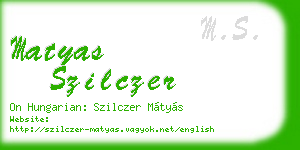 matyas szilczer business card